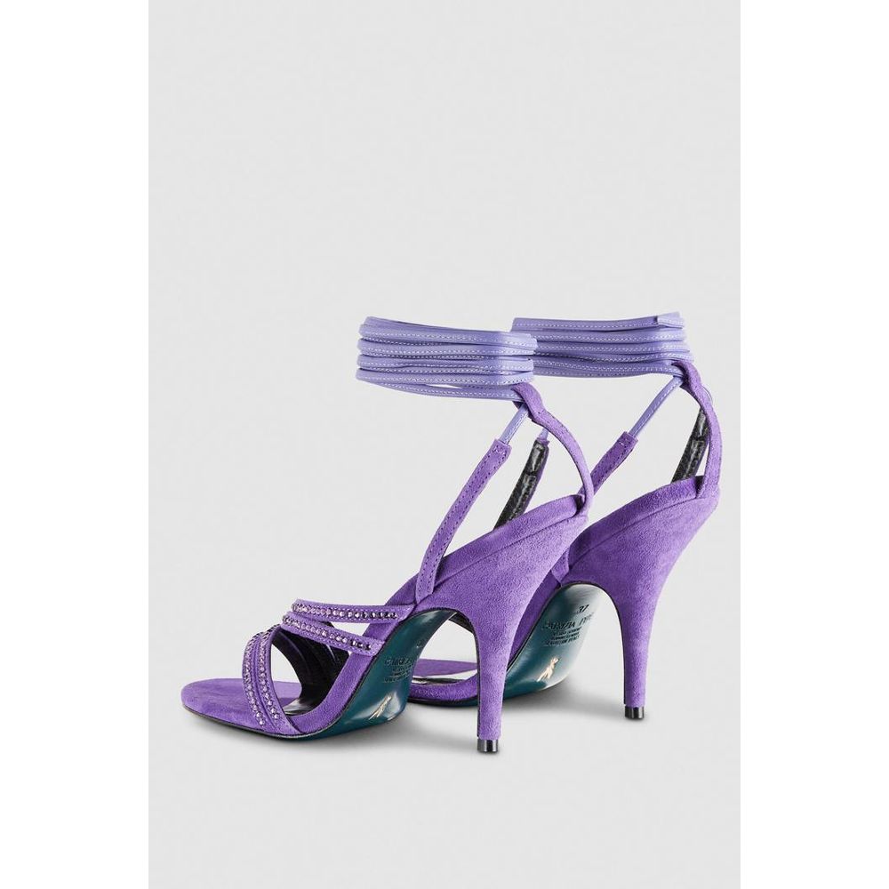 Patrizia Pepe Silver Goatskin Stiletto Heel Sandals