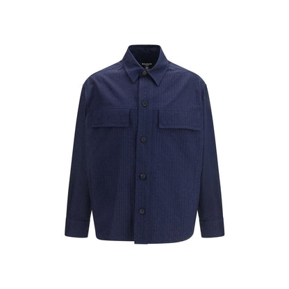 Balmain Blue Cotton Shell Jacket