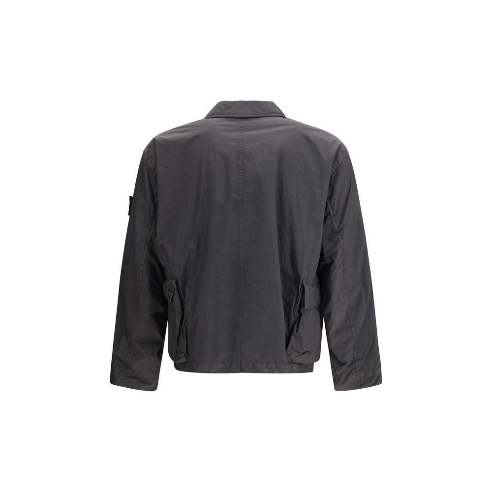 Stone Island Gray Polyamide Coat