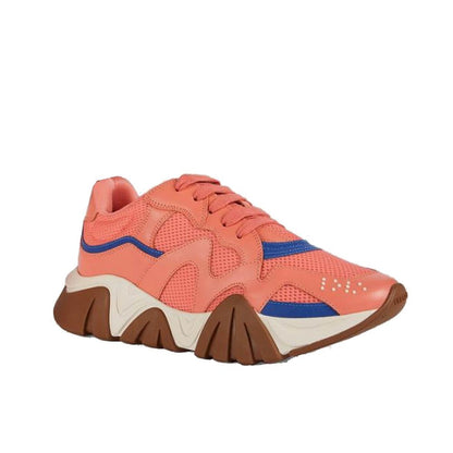 Versace Orange Leather Chunky Sneakers