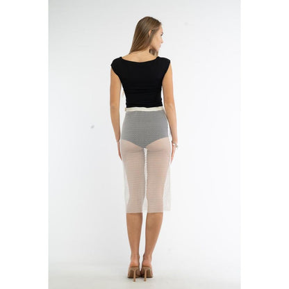 Patrizia Pepe White Polyester Midi Skirt