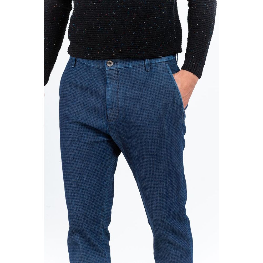 Gas Blue Cotton Casual Pants