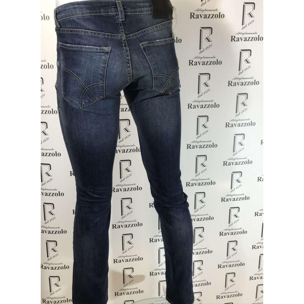 Gas Blue Cotton Slim Fit Jeans