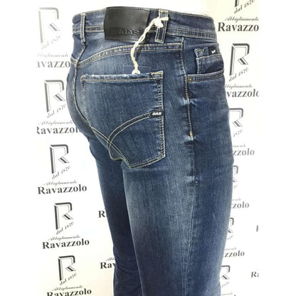 Gas Blue Cotton Slim Fit Jeans