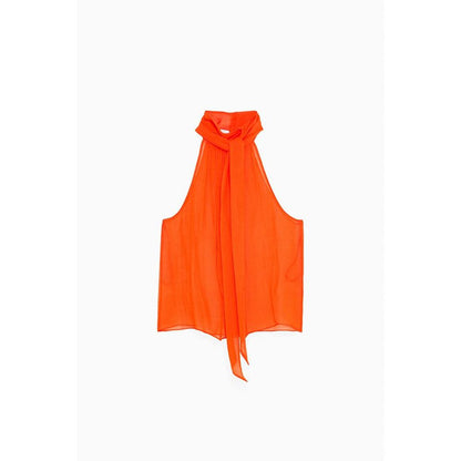 Patrizia Pepe Orange Viscose Tank Tops