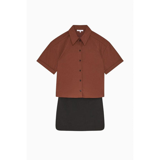 Patrizia Pepe Bicolor Polyester Shortsleeve Shirt