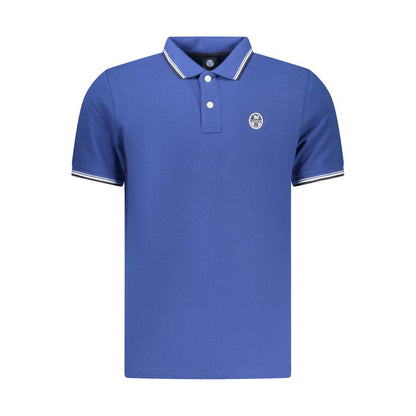 North Sails Blue Cotton Men Polo Shirt