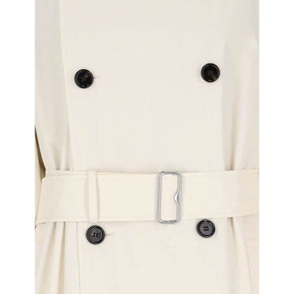 Burberry White Cotton Coat