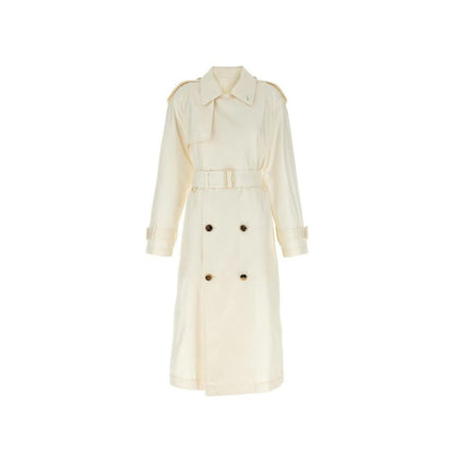 Burberry White Silk Coat