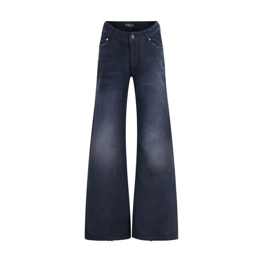 Balenciaga Blue Cotton Flared Jeans