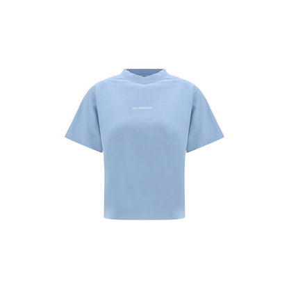 Balenciaga Light Blue Cotton T-Shirt