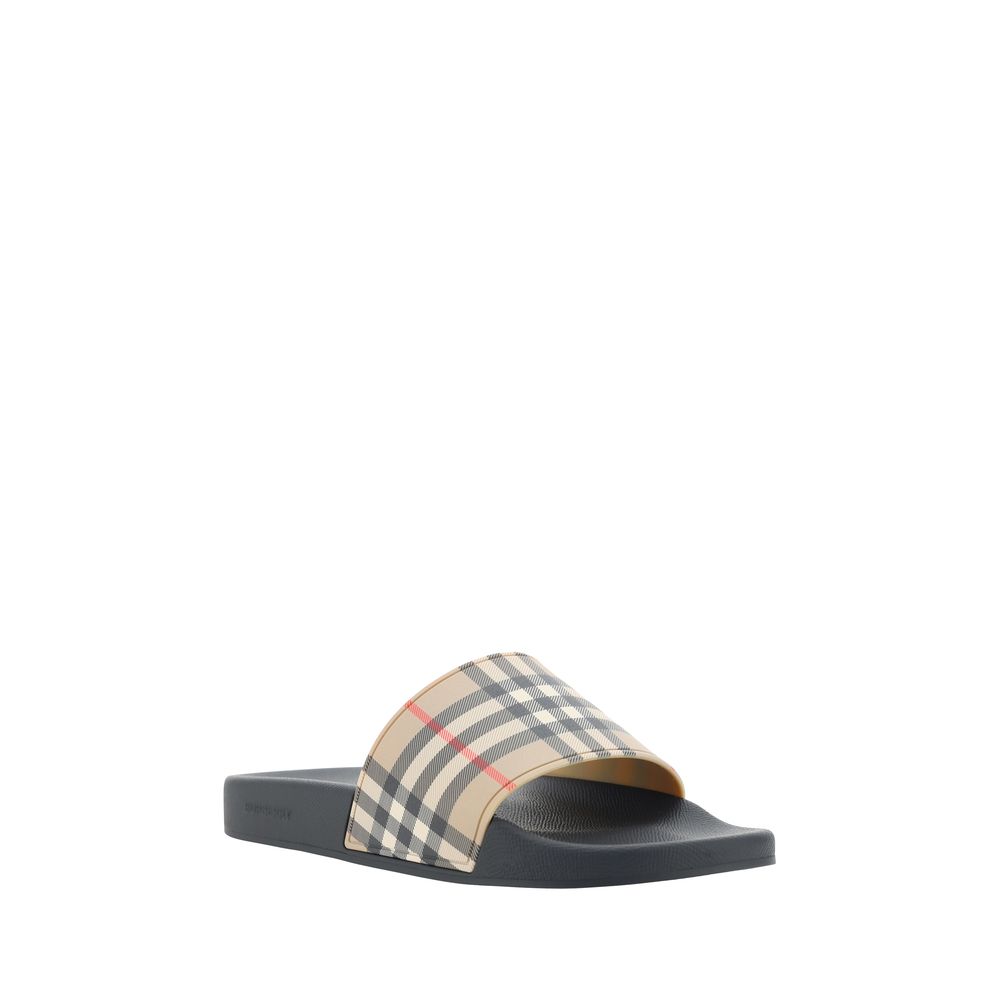 Burberry Brown Rubber Flat Sandals