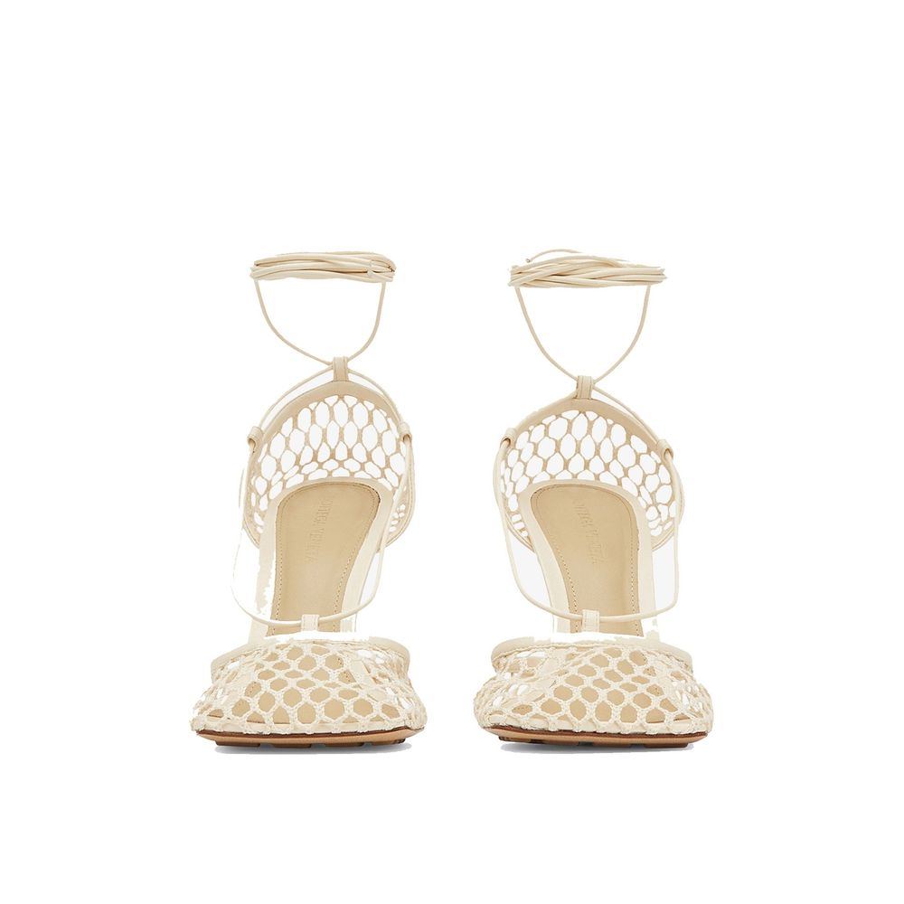 Bottega Veneta White Fabric High Heel Pumps
