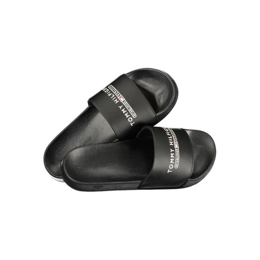 Tommy Hilfiger Black Polyurethane Men Slipper