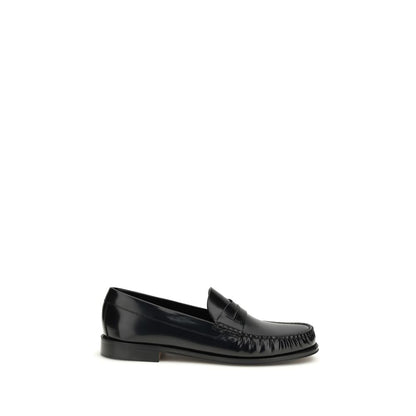 Tom Ford Black Calf Leather Bos Taurus Slip-On Loafers