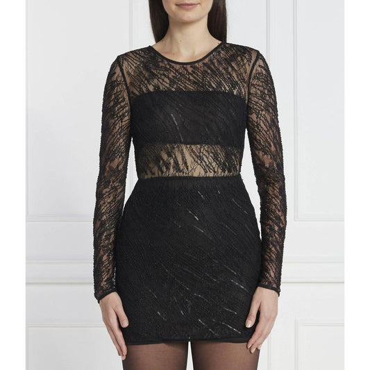 Patrizia Pepe Black Nylon Cocktail Dress