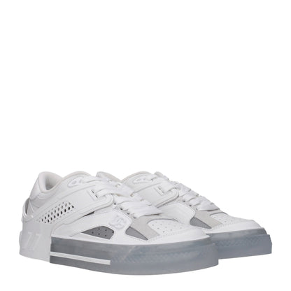 Dolce & Gabbana White Leather Low Top Sneakers