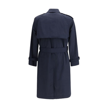 Burberry Blue Polyester Trench Coat