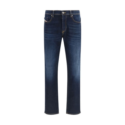 Diesel Blue Cotton Relaxed Fit Jeans