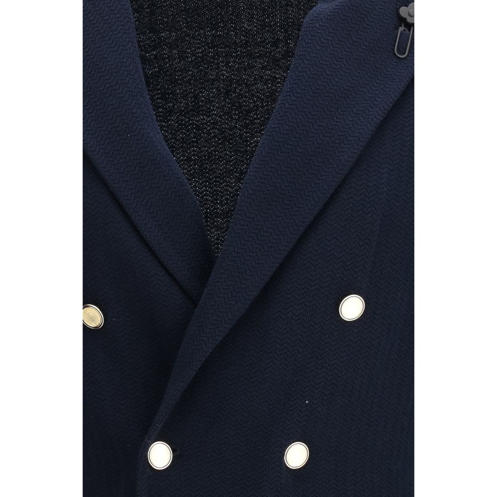 Lardini Blue Cotton Blazer