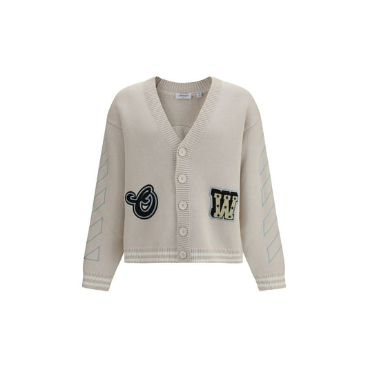 Off-White Beige Cotton Cardigan