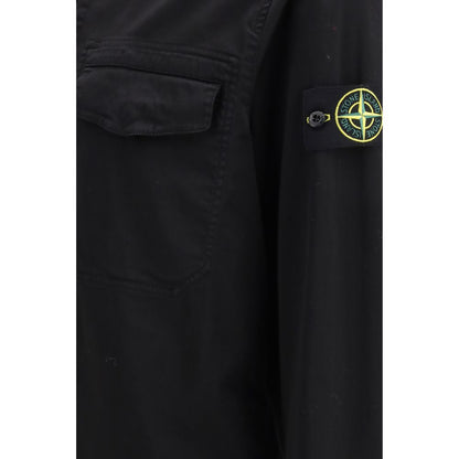 Stone Island Black Cotton Jackets And Coat