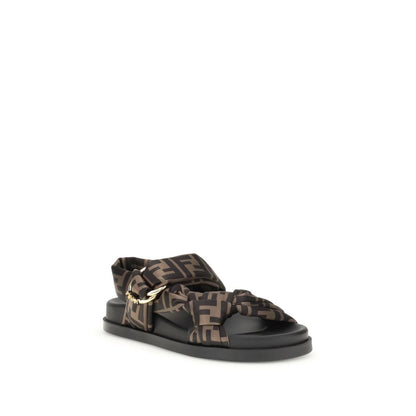 Fendi Brown Polyester Sandals
