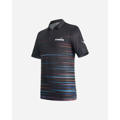 Diadora Black Polyester Polo Shirt