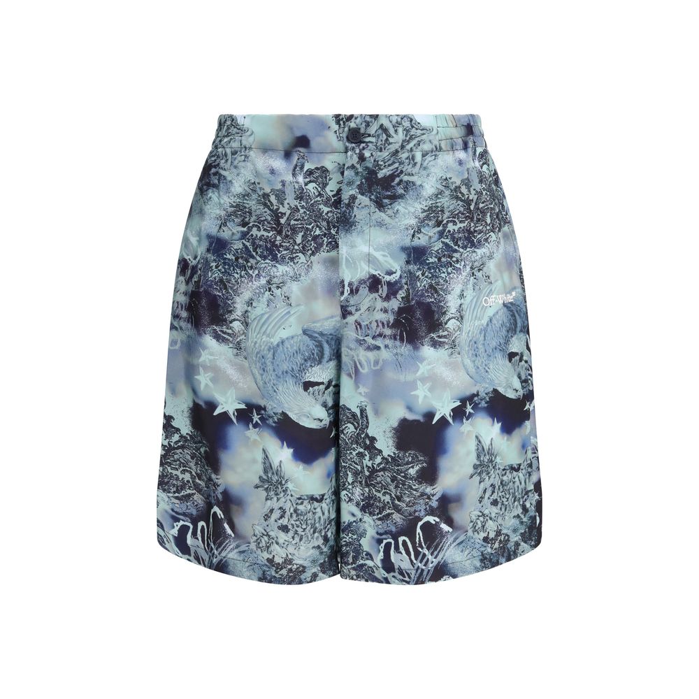 Off-White Multicolor Viscose Shorts