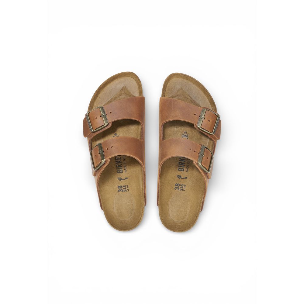 Birkenstock Brown Leather Flat Sandals