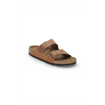 Birkenstock Brown Leather Flat Sandals