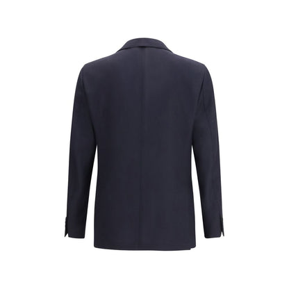 Lardini Blue Fleece Wool Blazer