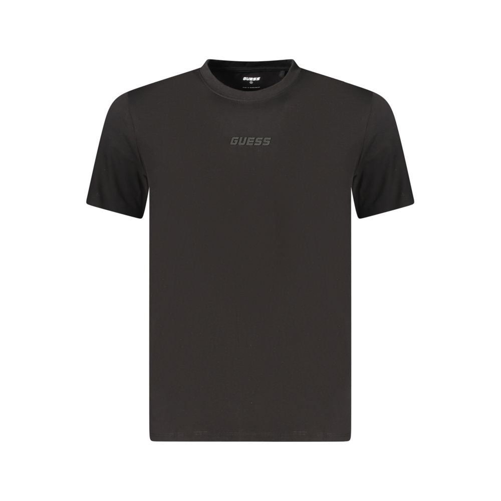 Guess Jeans T-shirt i økologisk bomuld med præget logo – sort