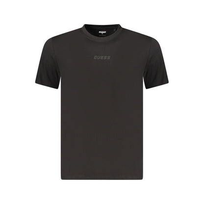 Guess Jeans T-shirt i økologisk bomuld med præget logo – sort