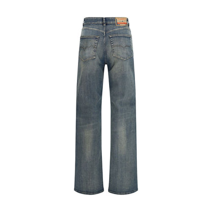 Diesel Blue Cotton Straight-Leg Jeans