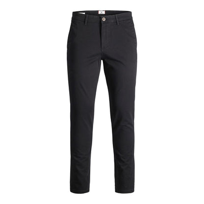 Jack Jones Black Cotton Casual Pants