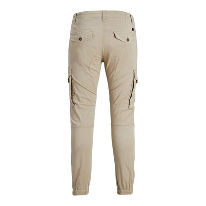 Jack Jones Beige Cotton Cargo Pants