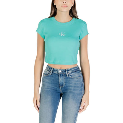 Calvin Klein Jeans Turquoise Cotton T-Shirt