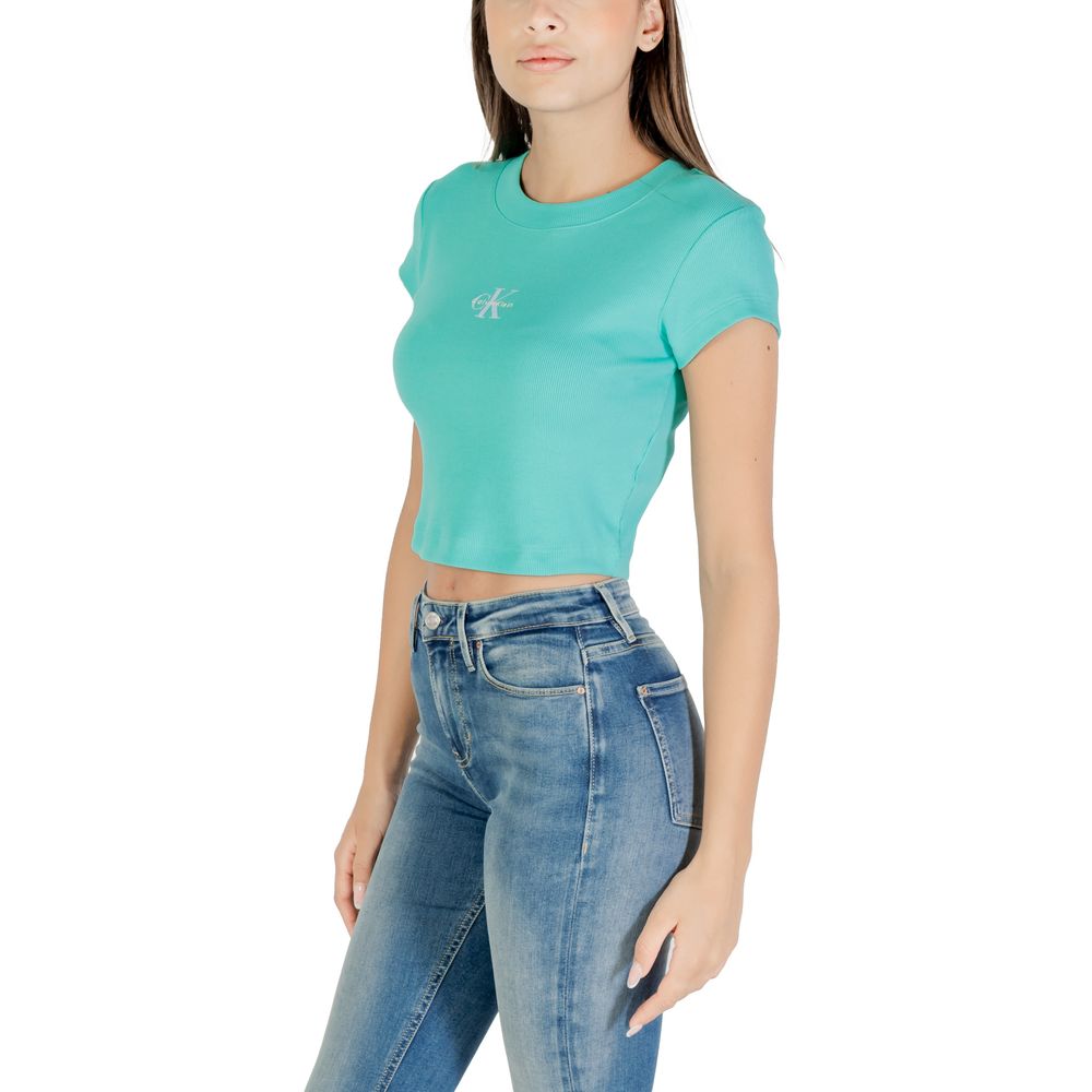 Calvin Klein Jeans Turquoise Cotton T-Shirt