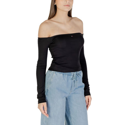 Tommy Hilfiger Jeans Black Recycled Cotton Long Sleeve T-Shirt