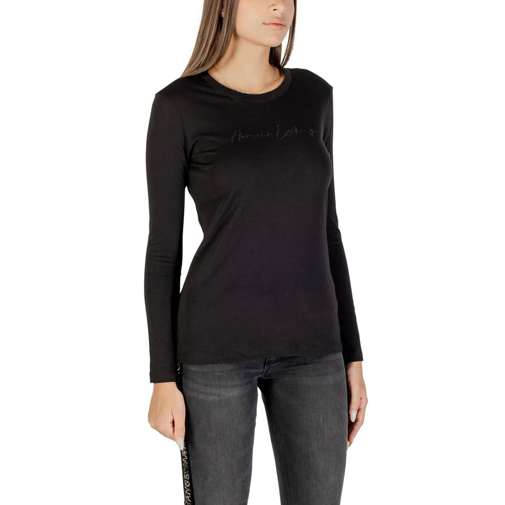 Armani Exchange Black Cotton Long Sleeve T-Shirt