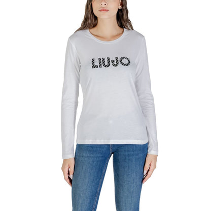 Liu Jo White Cotton Long Sleeve T-Shirt