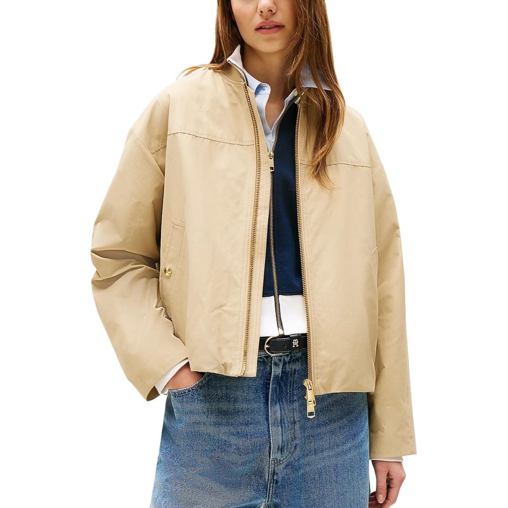 Tommy Hilfiger Beige Cotton Bomber