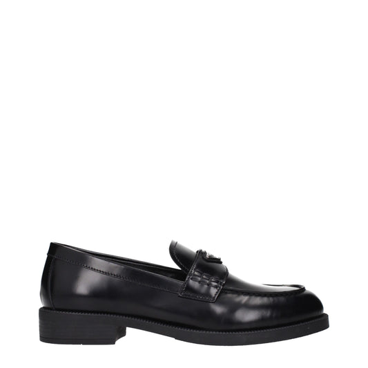 Prada Black Leather Slip-On Loafers