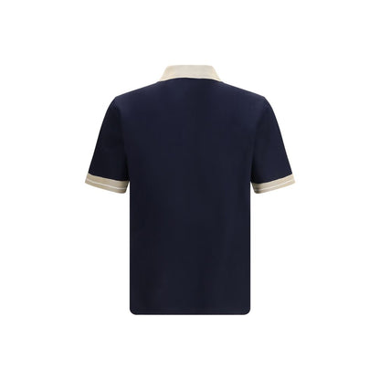 Ferragamo Blue Cotton Polo Shirt