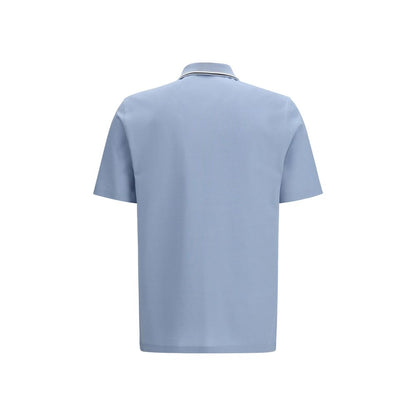 Ferragamo Blue Cotton Polo Shirt