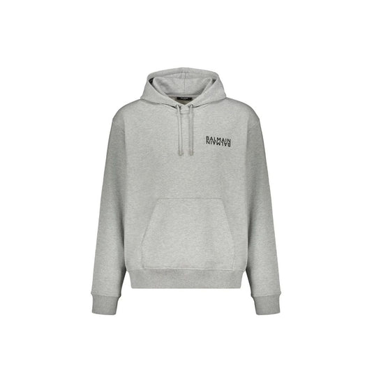 Balmain Gray Cotton Hoodie
