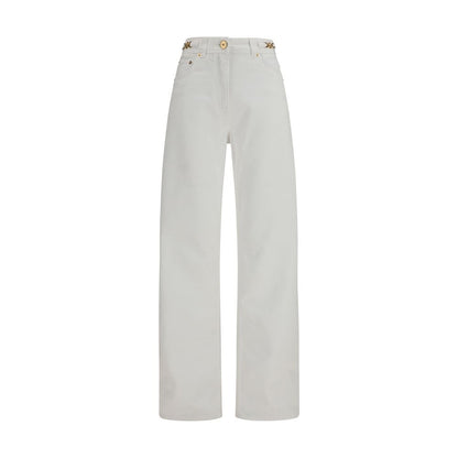 Versace White Cotton Straight-Leg Jeans