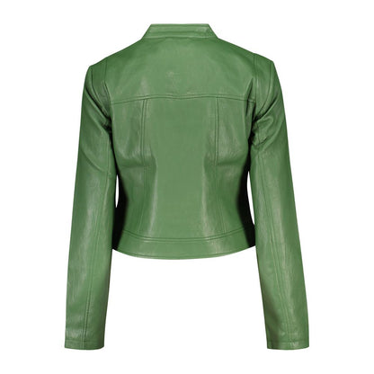 Desigual Green Leather Jacket