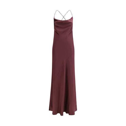 PINKO Bordeaux Marabou Casual Dress